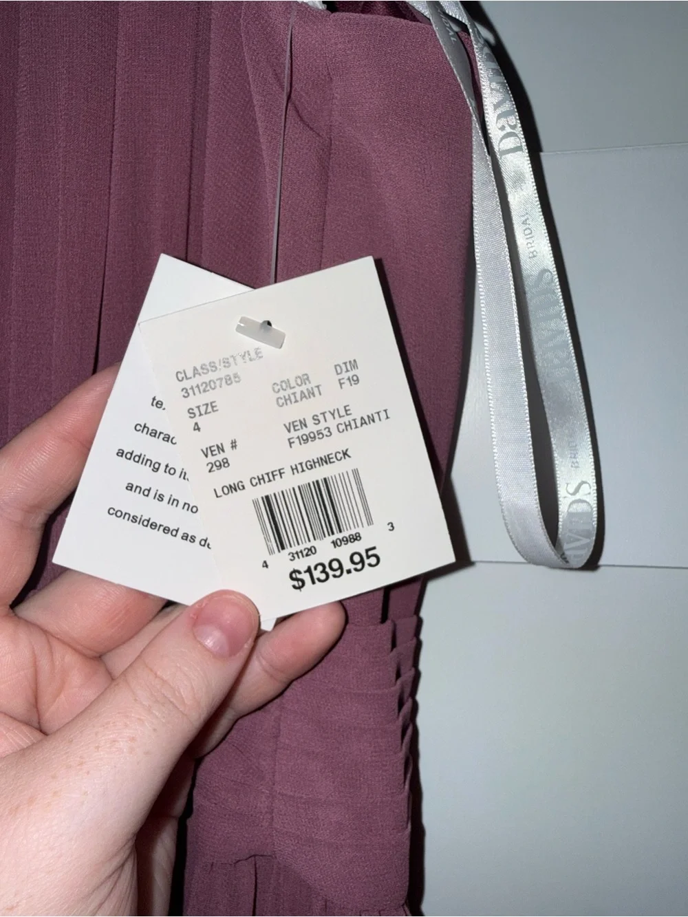 David's Bridal Chianti High-Neck Chiffon Maxi Dress - Picture 2 of 4